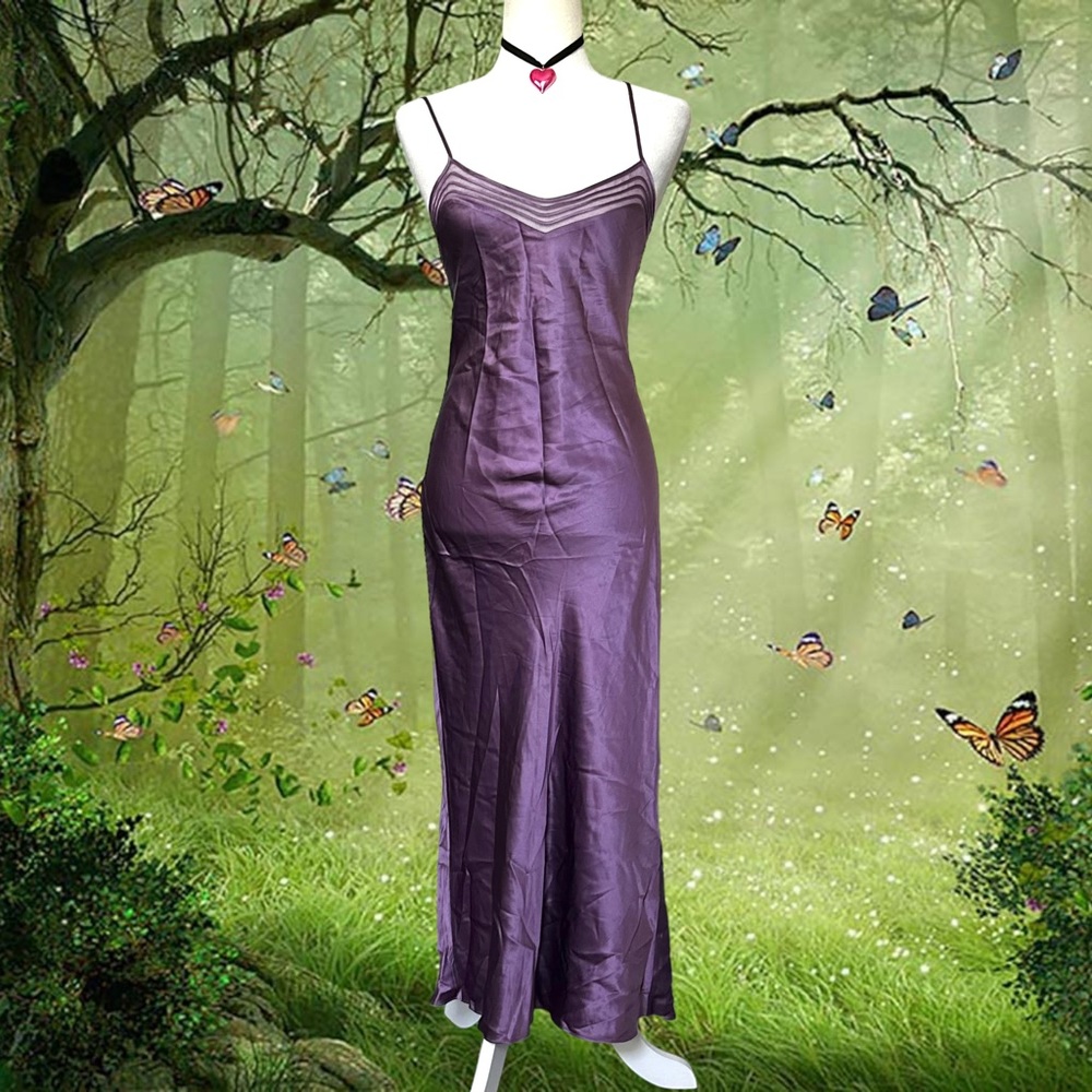 Y2k 90s Victoria’s Secret Purple Silk Maxi Dress (pure silk)